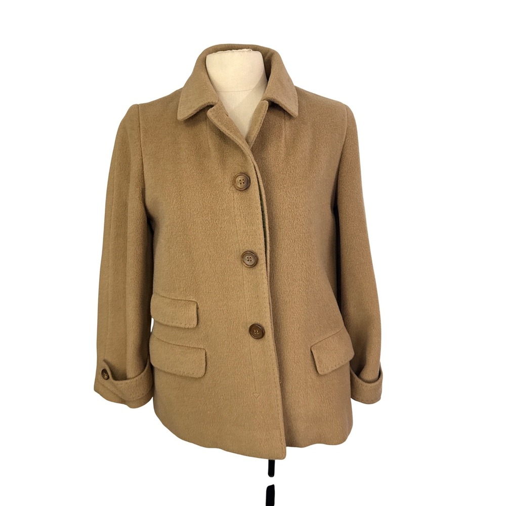 Vintage Lord & Taylor Fifth Avenue Camel Wool Coat Sports Country Clothes‎ Tan